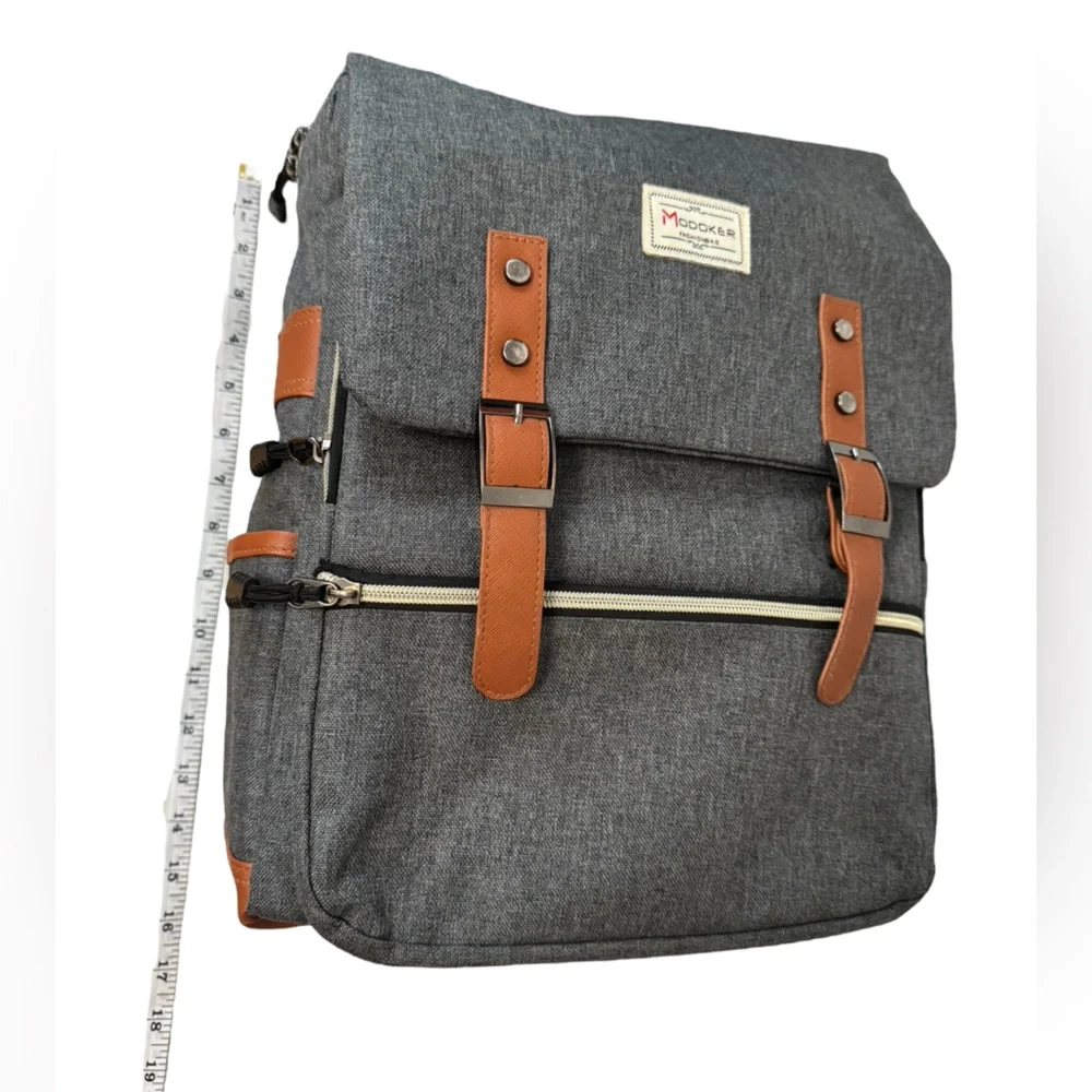 Modoker 15'' Vintage Laptop Backpack with USB‎ Charging Port